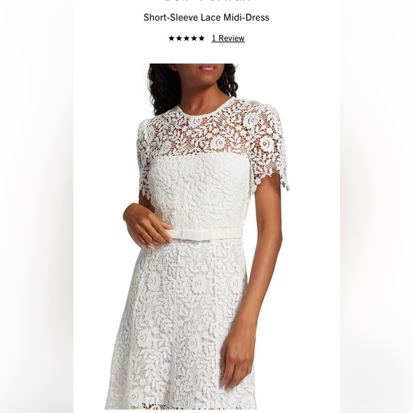 Self Portrait short-sleeve lace midi dress - Picture 4 of 8